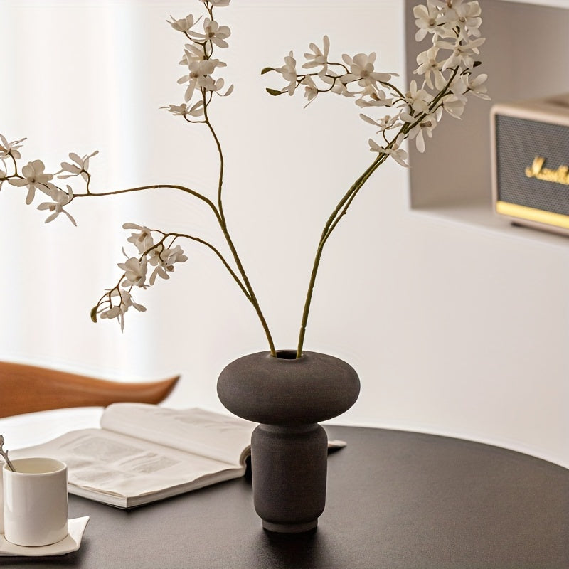 Black Geometric Vase - Minimalist Nordic Cylinder for Dried Florals & Candlelit Evenings | The Couple Corner