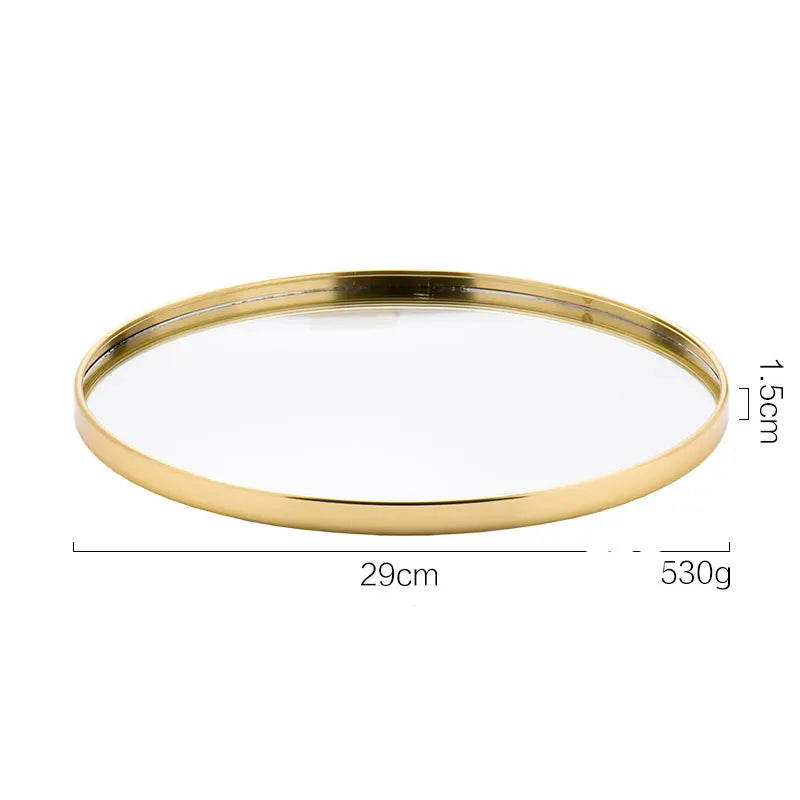 Gold Geometric Mirror Tray - Nordic Jewelry Organizer Dish | The Couple Corner