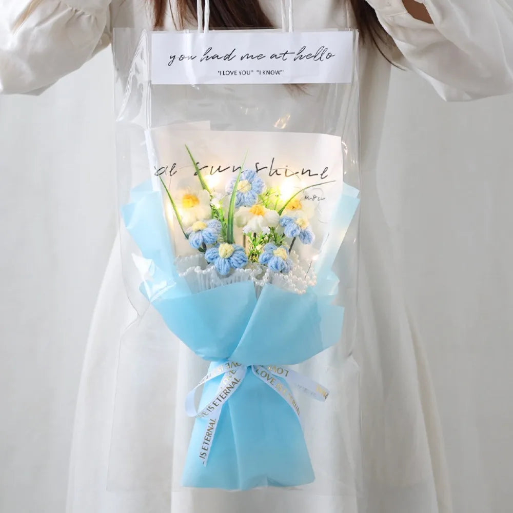 Handmade Crochet Flower Bouquet - Graduation Gift & Home Decor - Blue | The Couple Corner