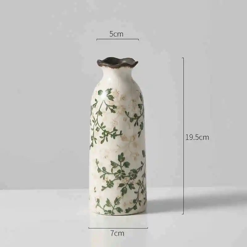 Crackle Ceramic Vase - Elegant Hydroponic Planter for Couples' Home Decor - M | The Couple Corner