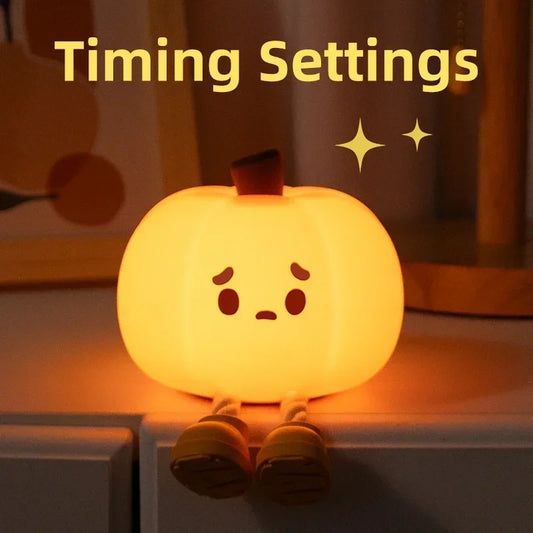 Cute Pumpkin Ghost Night Light for Couples - Dimmable Halloween Bedside Lamp with Timer | Spooky Home Decor Gift | Night Light The Couple Corner