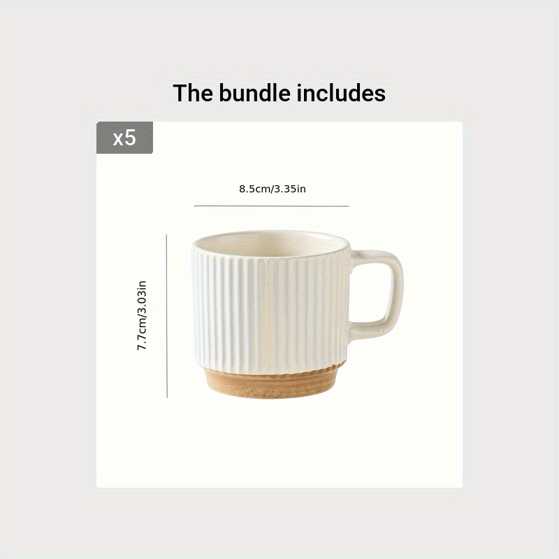 Couple's Ceramic Mug Set - Vertical Embossed Drinking Cups with Hanging Ears for Shared Coffee Rituals | The Couple Corner