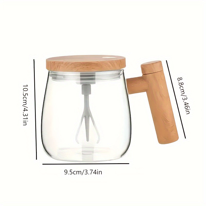 Electric Self-Stirring Mug - 400ml Glass Coffee & Protein Powder Mixer | The Couple Corner