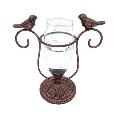 Bird Terrarium - Vintage Iron Frame Glass Planter for Hydroponic Plants | The Couple Corner