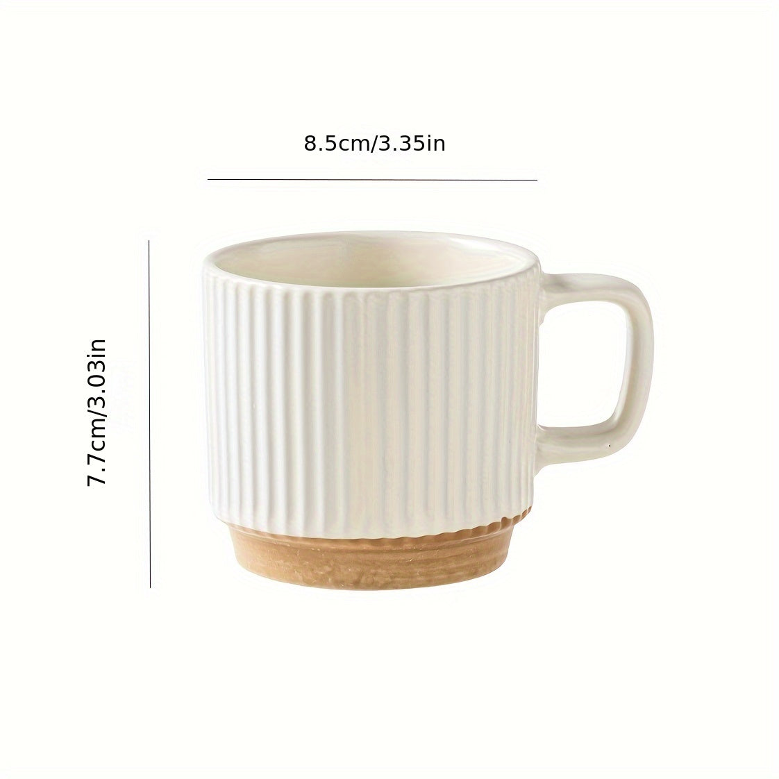 Couple's Ceramic Mug Set - Vertical Embossed Drinking Cups with Hanging Ears for Shared Coffee Rituals | The Couple Corner