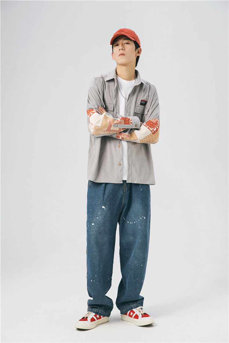 Oversize牛仔鈕帶襯衫