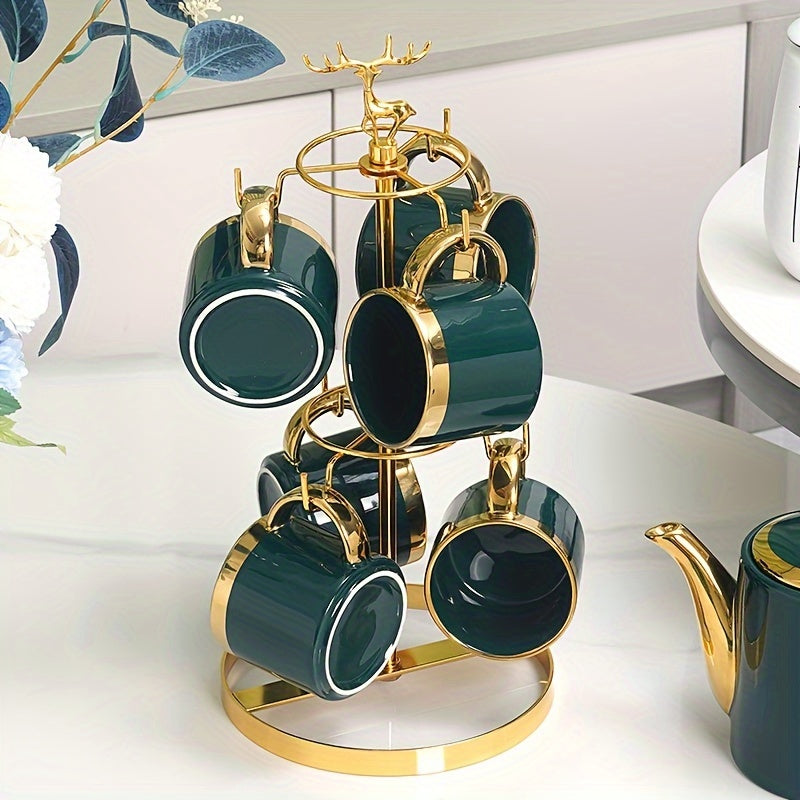 Couples Mug Display Rack - Vertical Double-Layer Holder for Shared Coffee Stations & Relationship Rituals | The Couple Corner