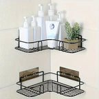 Couples' Shower Harmony Shelf - No-Drill Corner Organizer for Shared Bathroom Storage & Clutter-Free Sanctuary