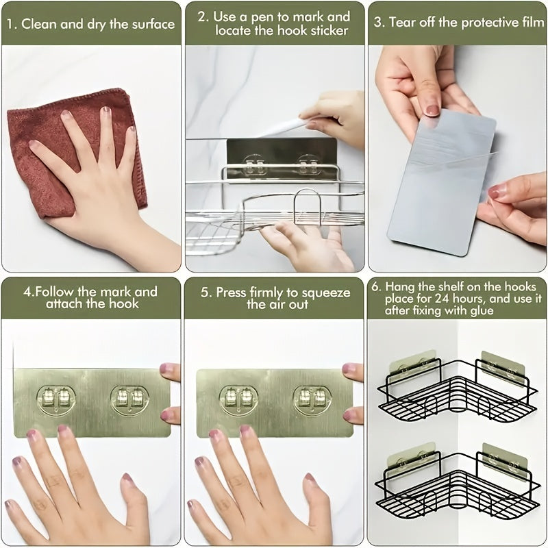 Couples' Shower Harmony Shelf - No-Drill Corner Organizer for Shared Bathroom Storage & Clutter-Free Sanctuary