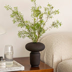 Modern Black Geometric Vase for Couples - Minimalist Nordic Cylinder for Romantic Dried Florals & Candlelit Evenings