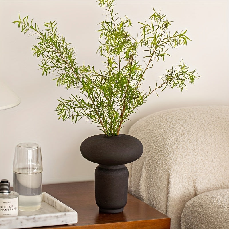 Black Geometric Vase - Minimalist Nordic Cylinder for Dried Florals & Candlelit Evenings | The Couple Corner