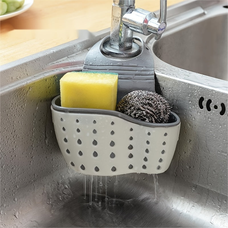 Couples Kitchen Sponge Organizer - Adjustable Strap Rack for Shared Sink Spaces & Cleaning Harmony