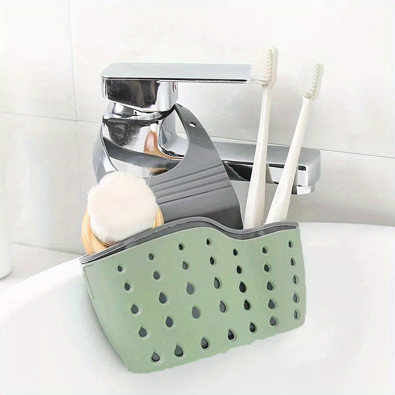 Couples Kitchen Sponge Organizer - Adjustable Strap Rack for Shared Sink Spaces & Cleaning Harmony