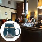 Matching Fortune Cat Tea Mug Set - Ceramic Cups with Infuser for Couples' Morning Rituals & Cozy Moments