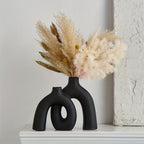 Art Deco Couples Vase - Modern Ceramic Cylinder for Romantic Flower Arrangements & Anniversary Gifts