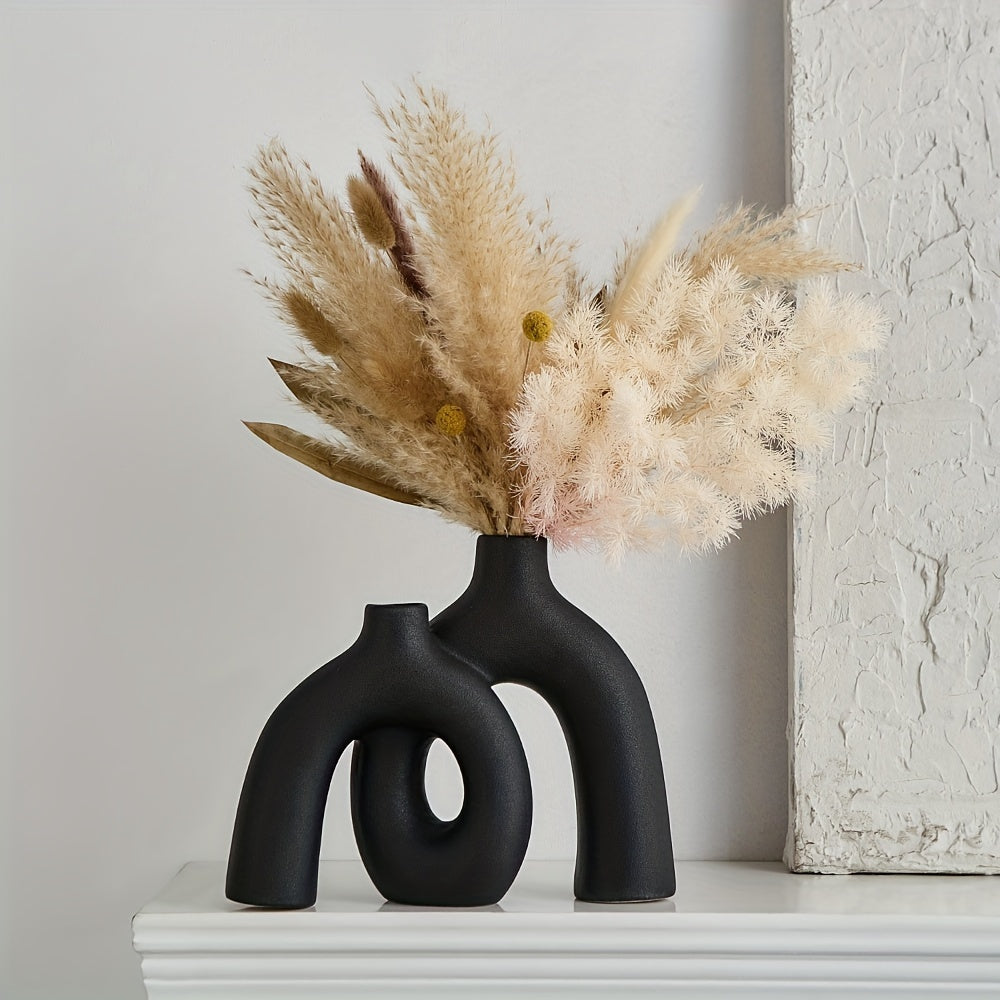 Art Deco Couples Vase - Modern Ceramic Cylinder for Romantic Flower Arrangements & Anniversary Gifts