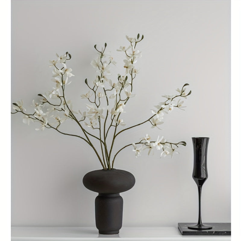 Modern Black Geometric Vase for Couples - Minimalist Nordic Cylinder for Romantic Dried Florals & Candlelit Evenings