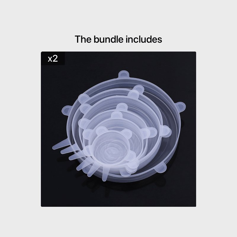 Optimized Title	Couples Kitchen Lids Set - 6-Size Silicone Food Covers for Meal Prep & Shared Cooking Storage