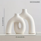 Art Deco Couples Vase - Modern Ceramic Cylinder for Romantic Flower Arrangements & Anniversary Gifts