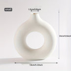 Circle of Love Ceramic Vase - Contemporary Round Design for Couples' Home Decor & Romantic Flower Arrangements
