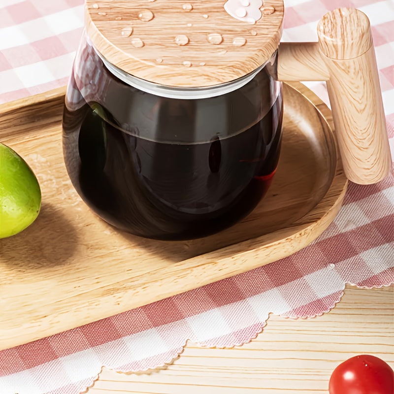 Electric Self-Stirring Mug - 400ml Glass Coffee & Protein Powder Mixer | The Couple Corner