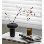 Modern Black Geometric Vase for Couples - Minimalist Nordic Cylinder for Romantic Dried Florals & Candlelit Evenings