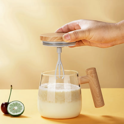 Electric Self-Stirring Mug - 400ml Glass Coffee & Protein Powder Mixer | The Couple Corner