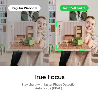 Insta360 Link 2 & 2C- PTZ 4K Webcam for PC/Mac, 1/2" Sensor, AI Tracking, HDR, AI Noise-Canceling Mic, Gesture Control | Webcam The Couple Corner