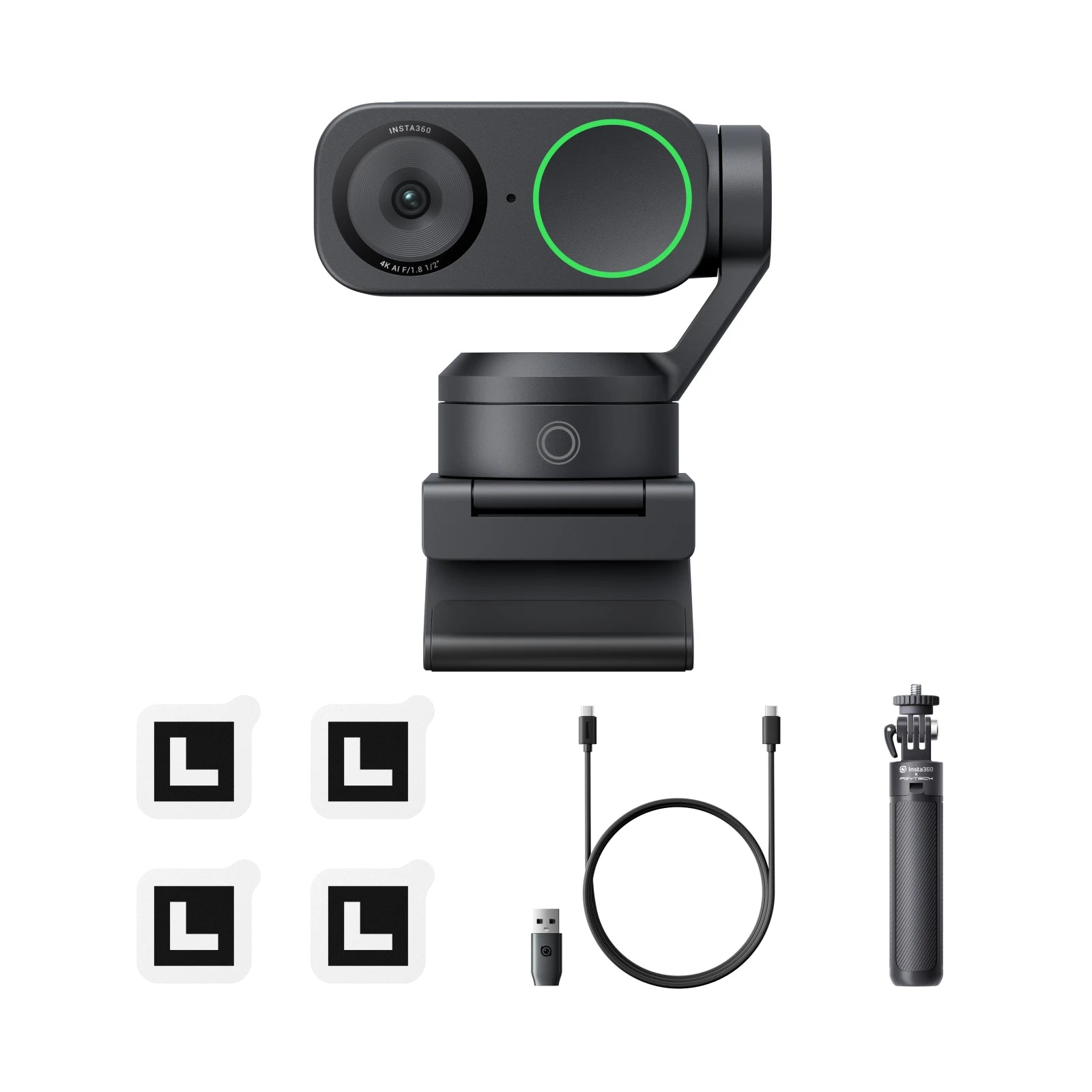 Insta360 Link 2 & 2C- PTZ 4K Webcam for PC/Mac, 1/2" Sensor, AI Tracking, HDR, AI Noise-Canceling Mic, Gesture Control | Webcam The Couple Corner
