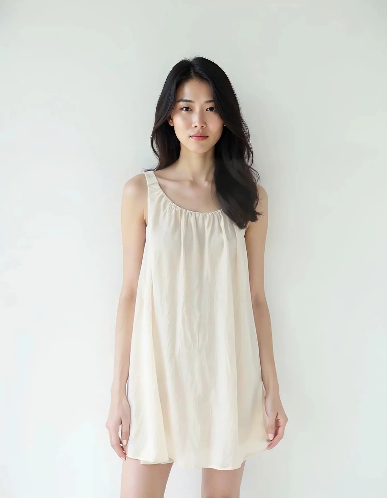 棉麻背心長裙