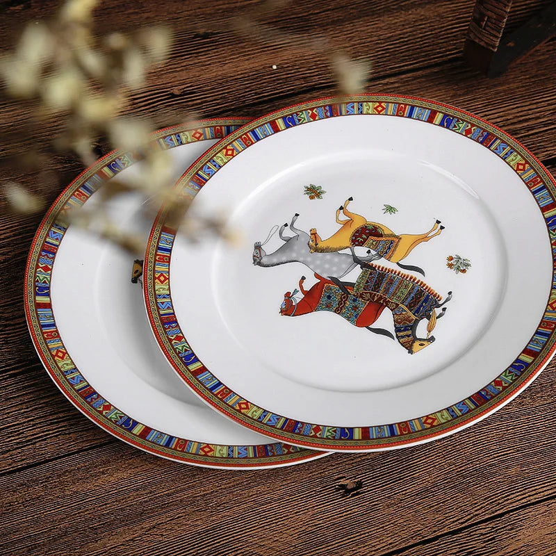 Horse Design Bone China Plate - Dinner Salad Plate 8" 10"