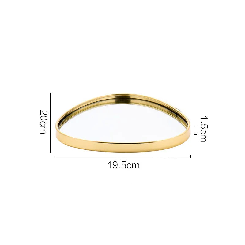 Gold Geometric Mirror Tray - Nordic Jewelry Organizer Dish | The Couple Corner
