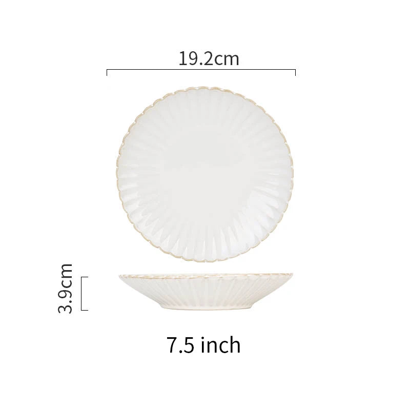 White Ceramic Dinnerware Set - Nordic Plates, Bowls, Mugs