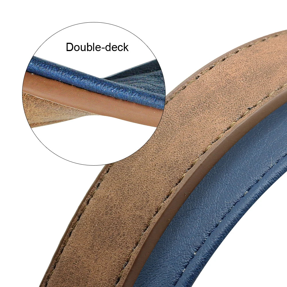 Didog 4ft Double Layer Leather Dog Leash - Padded Handle for Medium & Large Dogs | Dog Leash The Couple Corner