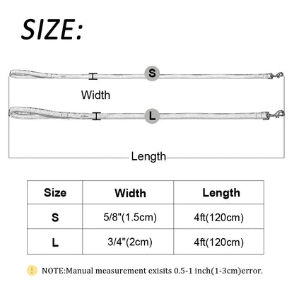 Didog 4ft Double Layer Leather Dog Leash - Padded Handle for Medium & Large Dogs | Dog Leash The Couple Corner