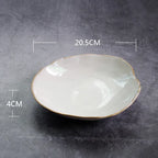 Nordic Ceramic Tableware Set - Irregular Bowls, Plates, Dishes