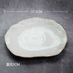 Nordic Ceramic Tableware Set - Irregular Bowls, Plates, Dishes