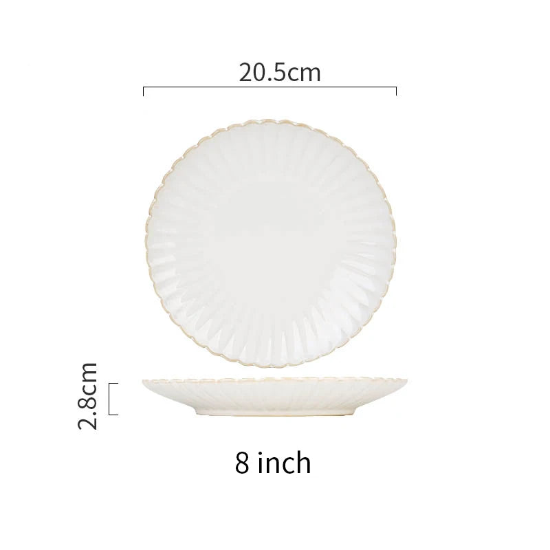 White Ceramic Dinnerware Set - Nordic Plates, Bowls, Mugs