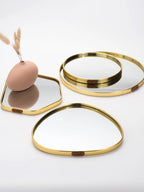 Gold Geometric Mirror Tray - Nordic Jewelry Organizer Dish