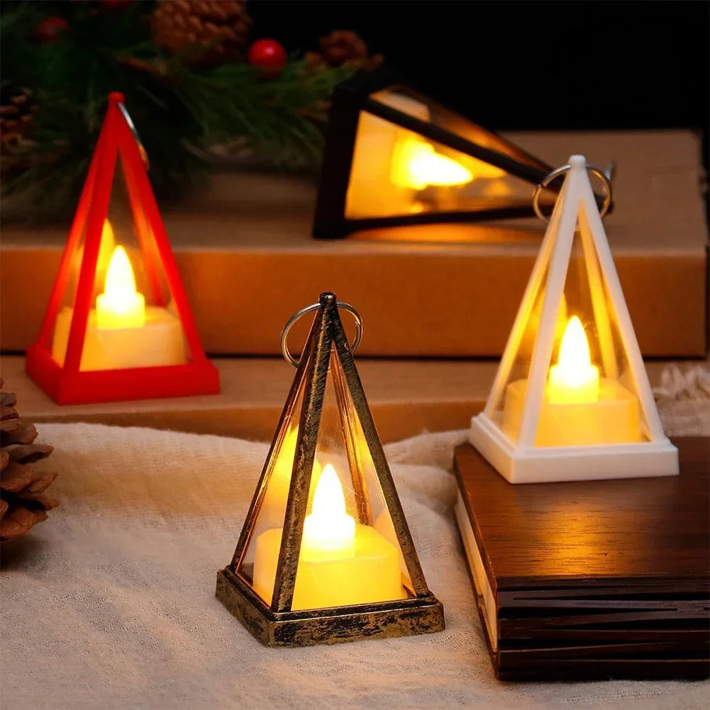 Retro LED Electronic Candle Light - Triangle Atmosphere Lamp for Camping, Holidays & Home Decor | The Couple Corner