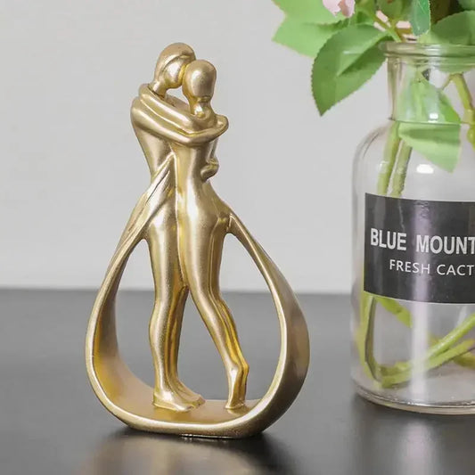 Abstract Embrace Sculpture - Modern Resin Couple Statue for Romantic Home Decor & Anniversary Gifts | The Couple Corner