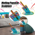 Melting Popsicle Sculpture - Handmade Resin Art for Couples' Home Decor & Conversation Starter
