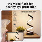 Modern Spiral LED Table Lamp for Couples - Dimmable USB Bedside Light for Living Room & Office