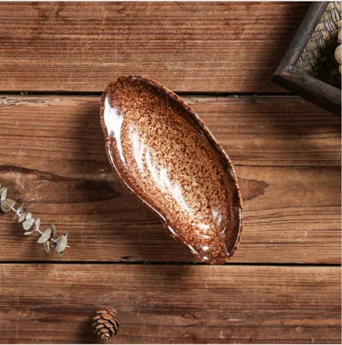 Japanese Ceramic Sushi Sashimi Plate - Oyster Shell Tableware for Couples | The Couple Corner