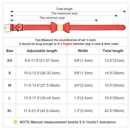 PU Leather Dog Collar with Bowtie - Gentleman Style for Small to Medium Dogs & Cats | Pet Collar The Couple Corner