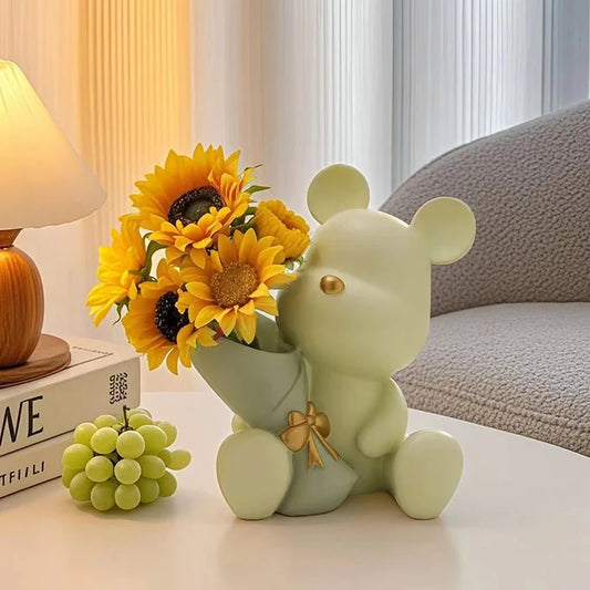Mini Bear Vase - Cute Desktop Planter for Couples' Valentine's Day Gift | Home Decor The Couple Corner