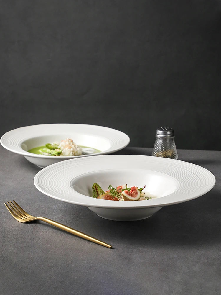 Deep Ceramic Soup Plate - Western Dinner Plate for Couples | The Couple Corner