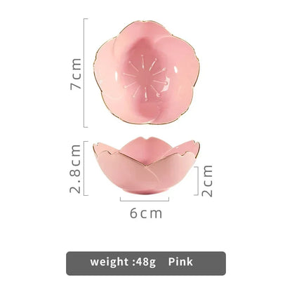 Kawaii Sakura Ceramic Dish - Japanese Cherry Blossom Sauce Plate for Couples | The Couple Corner