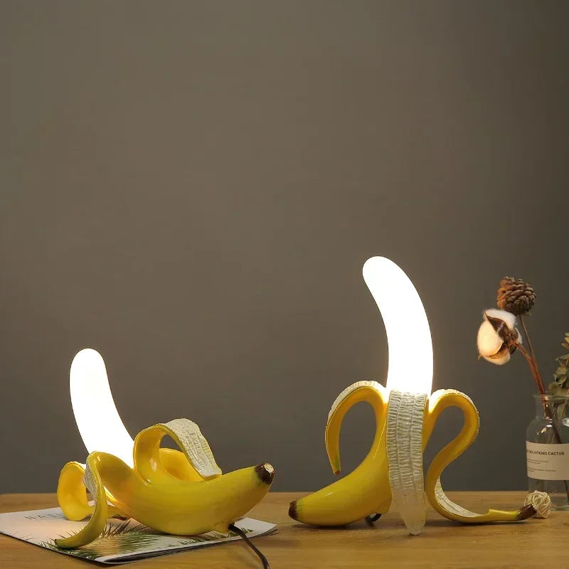 Banana Table Lamp - Whimsical Stained Glass Light for Playful Bedrooms | The Couple Corner