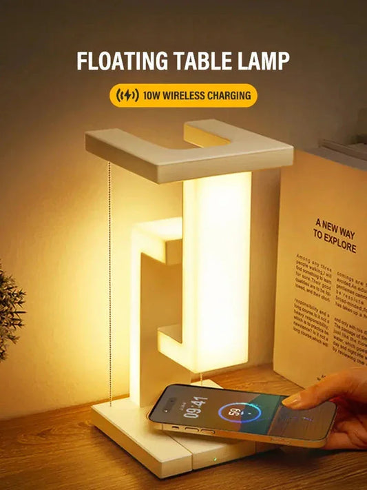 Gravity Defying Levitating LED Bulb - Wireless Charging Desk Lamp for Couples' Modern Bedroom | Lamp The Couple Corner